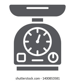 Kitchen scale glyph icon, appliance and measurement, weigh sign, vector graphics, a solid pattern on a white background, eps 10.