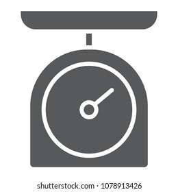 Kitchen scale glyph icon, kitchen and cooking, weight sign vector graphics, a solid pattern on a white background, eps 10.