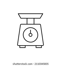 Kitchen Scale Icon in black line style icon, style isolated on white background