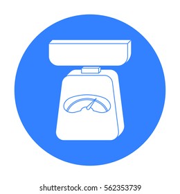 Kitchen scale icon in black style isolated on white background. Kitchen symbol stock vector illustration.