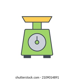 Kitchen Scale Icon in color icon, isolated on white background 