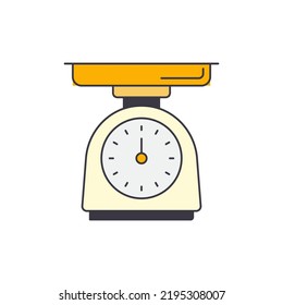 kitchen scale icon in color, isolated on white background 