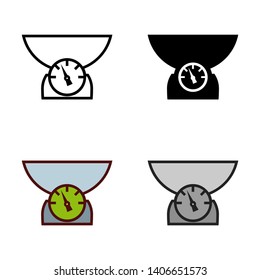 Kitchen Scale Icon in Different Color and Style