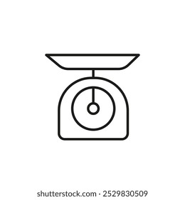 Kitchen scale icon flat line symbol set.