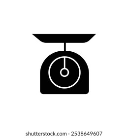 Kitchen scale icon flat line symbol set.