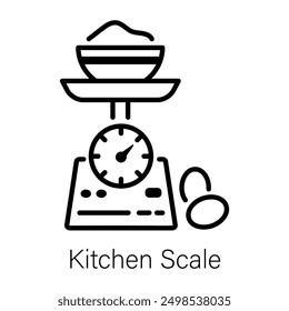 Kitchen scale icon in line style