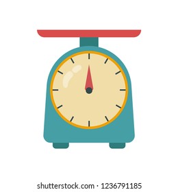 Kitchen Scale Icon. Kitchen measuring device. Vector weight scale icon on a white background. Vector illustration.