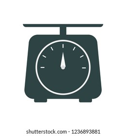 Kitchen Scale Icon. Kitchen measuring device. Vector weight scale icon on a white background. Vector illustration.