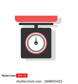 Küchenwaage-Symbol. Küchenmessgerät. Vektorgewichtssymbol auf weißem Hintergrund. Vektorgrafik.