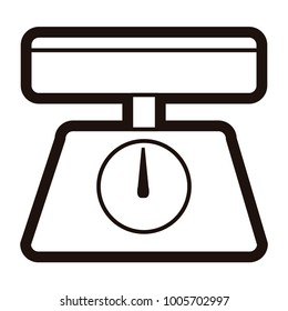 Kitchen scale icon on a white background, Vector illustration