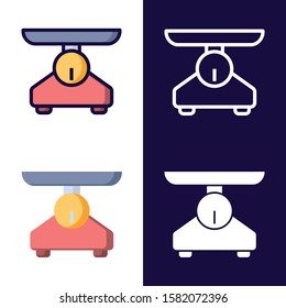 Kitchen Scale Icon Set - Home Appliance
