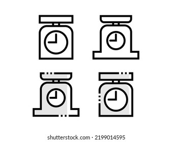 Kitchen scale icon symbol design illustration collection