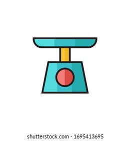 kitchen scale icon vector illustration filled outline style design. isolated on white background