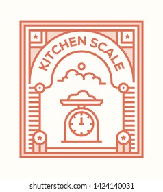 KITCHEN SCALE AND ILLUSTRATION ICON CONCEPT