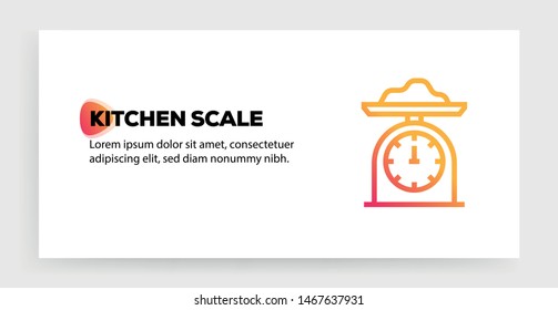 KITCHEN SCALE AND ILLUSTRATION ICON CONCEPT