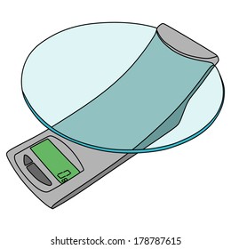Kitchen scale isolated on white background, vector illustration