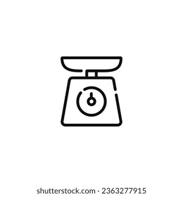 Kitchen scale line icon isolated on white background