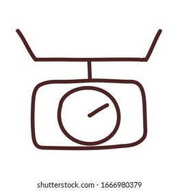 escala de cocina, icono de línea, diseño vectorial