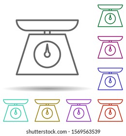Kitchen scale multi color icon. Simple thin line, outline vector of web icons for ui and ux, website or mobile application