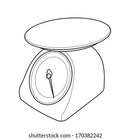 Kitchen Scale Out Line Vector