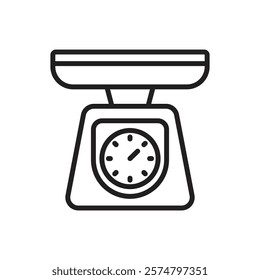 Kitchen Scale Outline Icon Vector Illustration