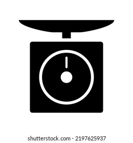 Kitchen Scale Silhouette Icon. Weighing. Kitchen Tool. Vector.