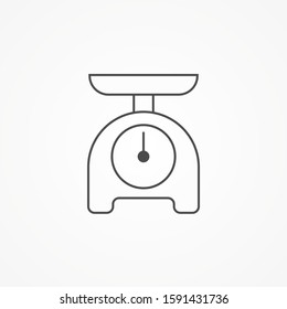 Kitchen scale vector icon sign symbol