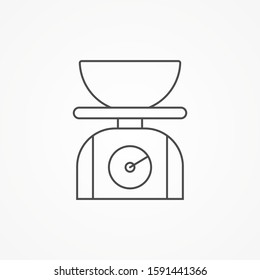 Kitchen scale vector icon sign symbol