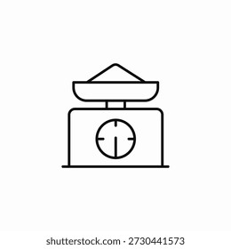 kitchen scale weighing icon sign vector