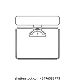 Kitchen Scale for Weighing Items, Hand-Drawn Vector, Graphic Style, Cartoon Illustration, Black and White, Sketch Style, Isolated on White Background