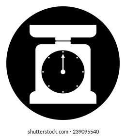 Kitchen scales button on white background. Vector illustration.