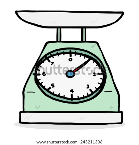 Kitchen Scales Cartoon Vector Illustration Hand Stock Vector (Royalty ...