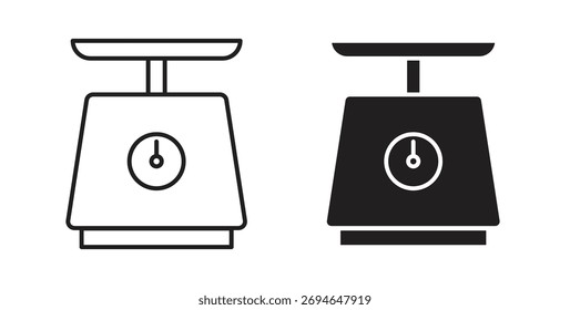 Küchenwaage Icon-Konzept. Logo-Symbol für Web und Mobile. Pixel perfekt.