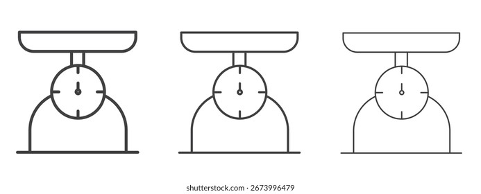 O projeto do ícone da escala da cozinha, adequado para a web, infográficos, interface e aplicativos.