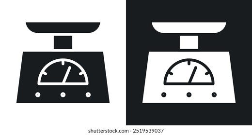 Escalas de cozinha ícone ícones em preto e branco estilo preenchido