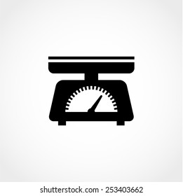 Kitchen scales Icon Isolated on White Background