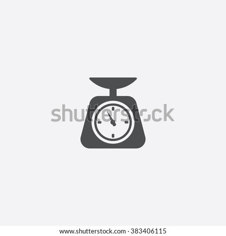 kitchen scales icon, isolated, white background