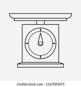 Kitchen scales icon line element. Vector illustration of kitchen scales icon line isolated on clean background for your web mobile app logo design.
