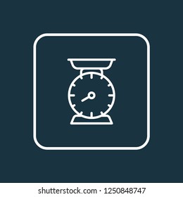 Kitchen scales icon line symbol. Premium quality isolated weight element in trendy style.