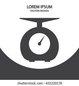 Kitchen scales icon on the background