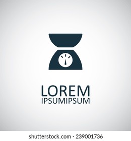 kitchen scales icon on white background 