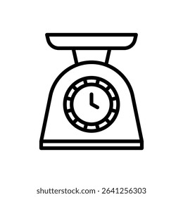 Kitchen scales icon outline set sign