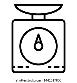 Kitchen scales icon. Outline kitchen scales vector icon for web design isolated on white background