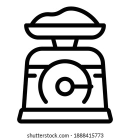 Kitchen scales icon. Outline kitchen scales vector icon for web design isolated on white background