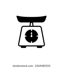 kitchen scales icon, simple flat style, pictogram logo sign symbol vector illustration, isolated on white for mobile app