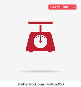 Kitchen scales icon. Vector concept illustration for design.