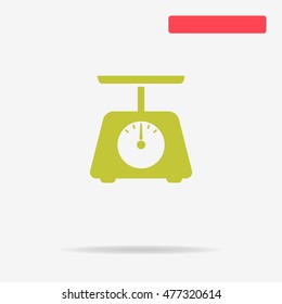 Kitchen scales icon. Vector concept illustration for design.