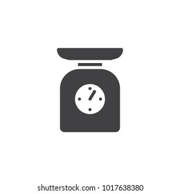 Kitchen scales icon vector, filled flat sign, solid pictogram isolated on white. Scale symbol, logo illustration.