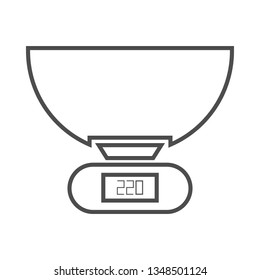 kitchen scales icon. vector outline illustration on white background