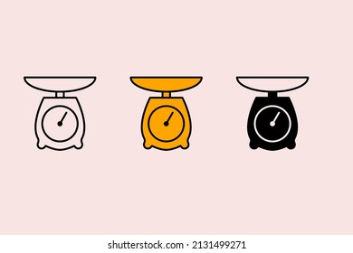 símbolos vectores de símbolos de balanzas de cocina para web infográfica